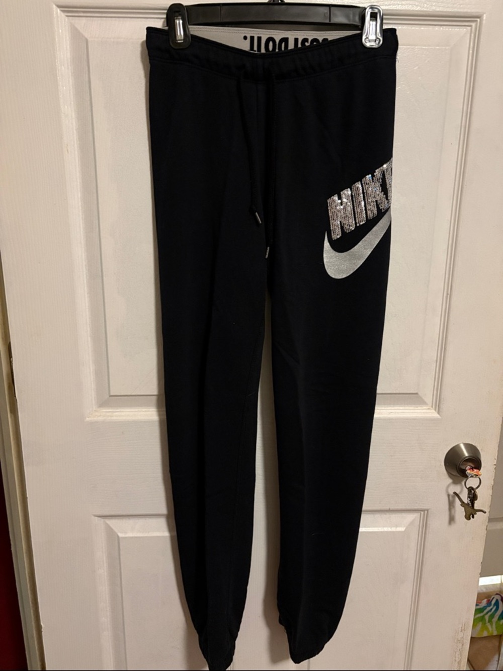 Nike Black Jogger Pants with Silver Swoosh